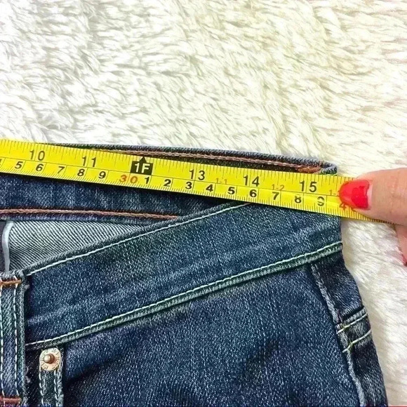 Kikit Jeans Med Wash Boyfriend Style Straight Leg Creased Jeans Size 12 - Picture 9 of 11